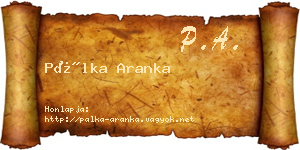 Pálka Aranka névjegykártya